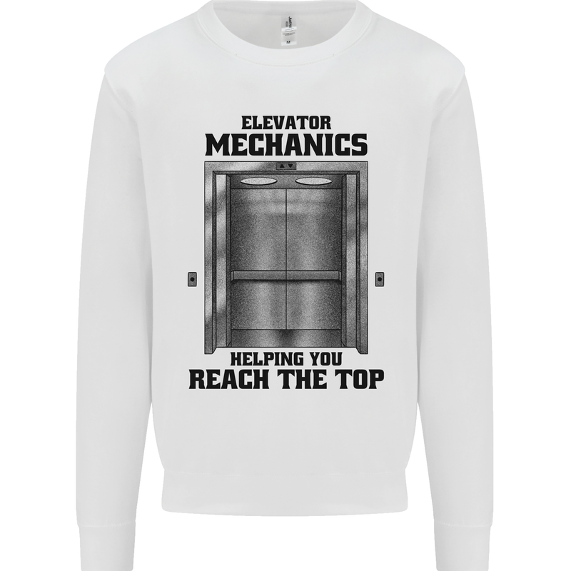 Elevator Mechanic Lift Engineer Kids Sweatshirt Jumper White