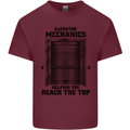 Elevator Mechanic Lift Engineer Mens Cotton T-Shirt Tee Top Maroon