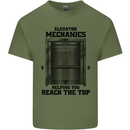 Elevator Mechanic Lift Engineer Mens Cotton T-Shirt Tee Top Military Green