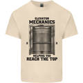 Elevator Mechanic Lift Engineer Mens Cotton T-Shirt Tee Top Natural