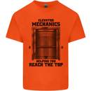 Elevator Mechanic Lift Engineer Mens Cotton T-Shirt Tee Top Orange