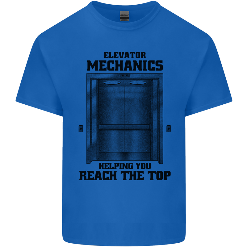 Elevator Mechanic Lift Engineer Mens Cotton T-Shirt Tee Top Royal Blue