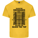 Elevator Mechanic Lift Engineer Mens Cotton T-Shirt Tee Top Yellow