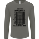 Elevator Mechanic Lift Engineer Mens Long Sleeve T-Shirt Charcoal