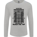 Elevator Mechanic Lift Engineer Mens Long Sleeve T-Shirt Sports Grey