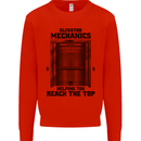 Elevator Mechanic Lift Engineer Mens Sweatshirt Jumper Bright Red