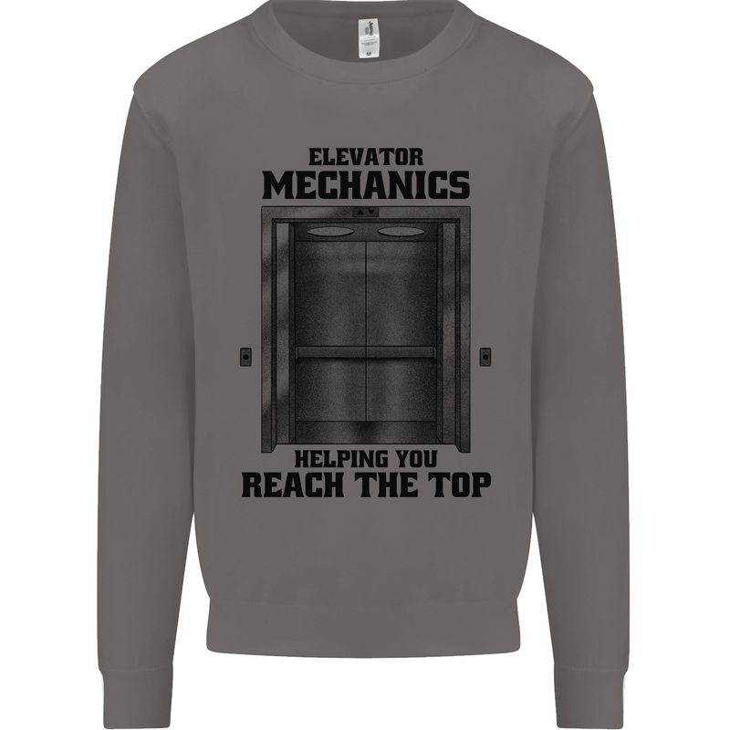 Elevator Mechanic Lift Engineer Mens Sweatshirt Jumper Charcoal