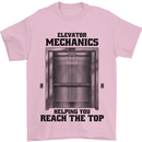 Elevator Mechanic Lift Engineer Mens T-Shirt 100% Cotton Light Pink