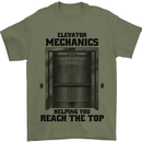 Elevator Mechanic Lift Engineer Mens T-Shirt 100% Cotton Military Green
