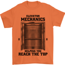 Elevator Mechanic Lift Engineer Mens T-Shirt 100% Cotton Orange