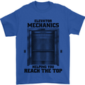 Elevator Mechanic Lift Engineer Mens T-Shirt 100% Cotton Royal Blue