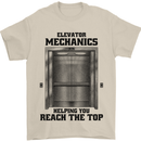 Elevator Mechanic Lift Engineer Mens T-Shirt 100% Cotton Sand