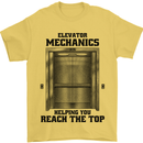 Elevator Mechanic Lift Engineer Mens T-Shirt 100% Cotton Yellow