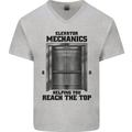 Elevator Mechanic Lift Engineer Mens V-Neck Cotton T-Shirt Sports Grey
