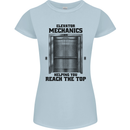 Elevator Mechanic Lift Engineer Womens Petite Cut T-Shirt Light Blue