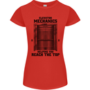 Elevator Mechanic Lift Engineer Womens Petite Cut T-Shirt Red