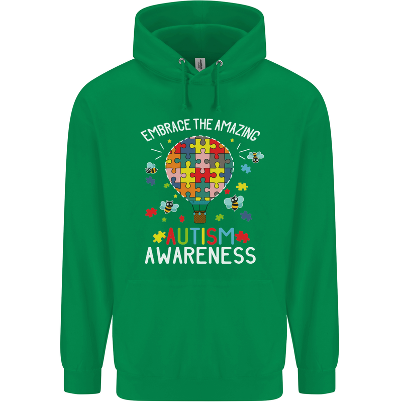 Embrace the Amazing Autism Autistic ASD Childrens Kids Hoodie Irish Green