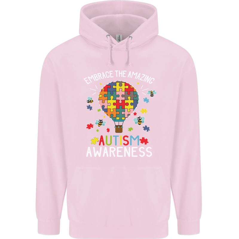 Embrace the Amazing Autism Autistic ASD Childrens Kids Hoodie Light Pink