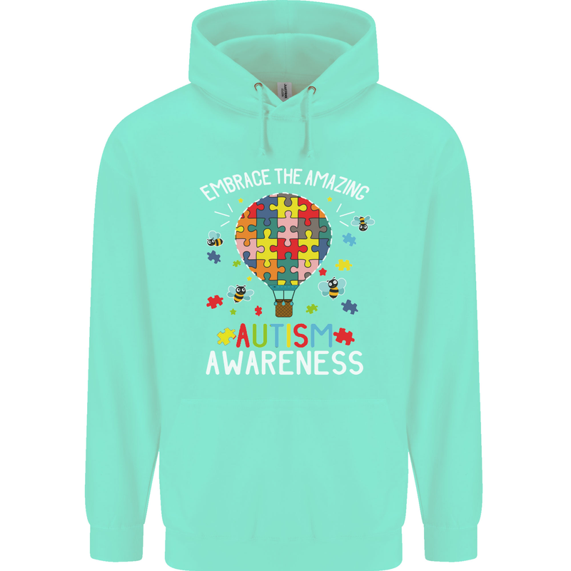 Embrace the Amazing Autism Autistic ASD Childrens Kids Hoodie Peppermint