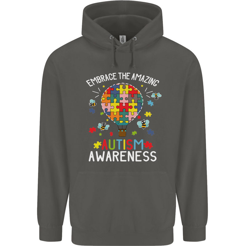Embrace the Amazing Autism Autistic ASD Childrens Kids Hoodie Storm Grey