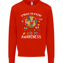 Embrace the Amazing Autism Autistic ASD Kids Sweatshirt Jumper Bright Red