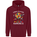 Embrace the Amazing Autism Autistic ASD Mens 80% Cotton Hoodie Maroon