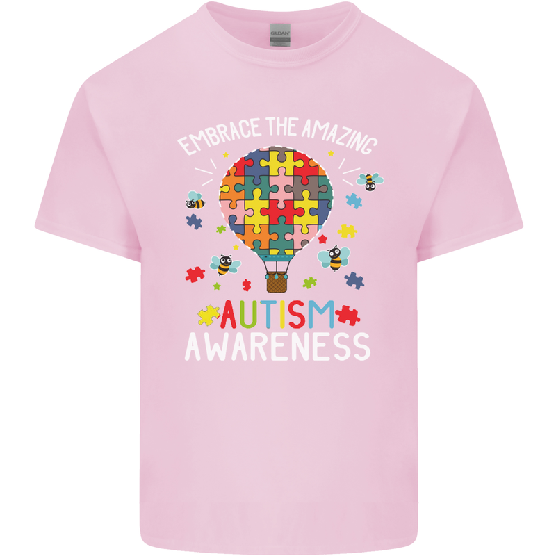 Embrace the Amazing Autism Autistic ASD Mens Cotton T-Shirt Tee Top Light Pink