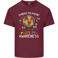 Embrace the Amazing Autism Autistic ASD Mens Cotton T-Shirt Tee Top Maroon