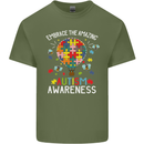 Embrace the Amazing Autism Autistic ASD Mens Cotton T-Shirt Tee Top Military Green