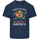 Embrace the Amazing Autism Autistic ASD Mens Cotton T-Shirt Tee Top Navy Blue