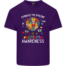 Embrace the Amazing Autism Autistic ASD Mens Cotton T-Shirt Tee Top Purple