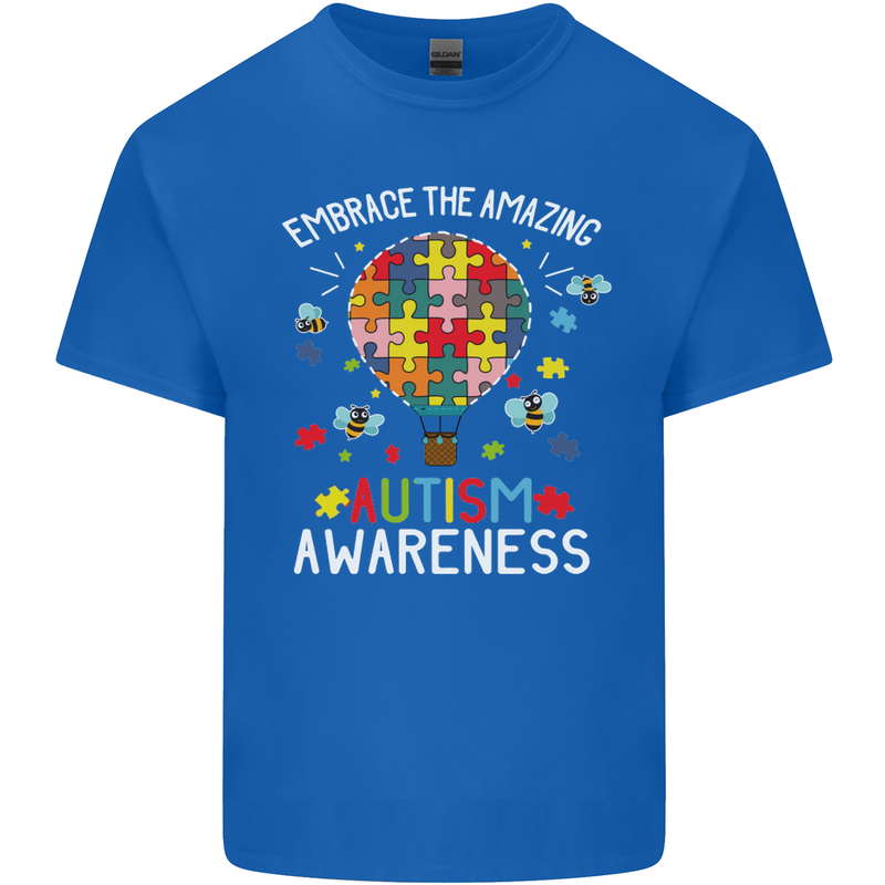 Embrace the Amazing Autism Autistic ASD Mens Cotton T-Shirt Tee Top Royal Blue