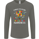 Embrace the Amazing Autism Autistic ASD Mens Long Sleeve T-Shirt Charcoal
