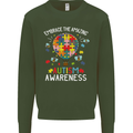 Embrace the Amazing Autism Autistic ASD Mens Sweatshirt Jumper Forest Green