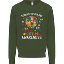 Embrace the Amazing Autism Autistic ASD Mens Sweatshirt Jumper Forest Green