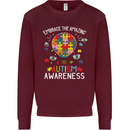Embrace the Amazing Autism Autistic ASD Mens Sweatshirt Jumper Maroon