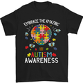 Embrace the Amazing Autism Autistic ASD Mens T-Shirt Cotton Gildan Black