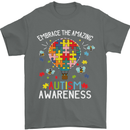 Embrace the Amazing Autism Autistic ASD Mens T-Shirt Cotton Gildan Charcoal