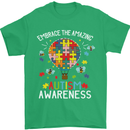 Embrace the Amazing Autism Autistic ASD Mens T-Shirt Cotton Gildan Irish Green