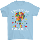 Embrace the Amazing Autism Autistic ASD Mens T-Shirt Cotton Gildan Light Blue