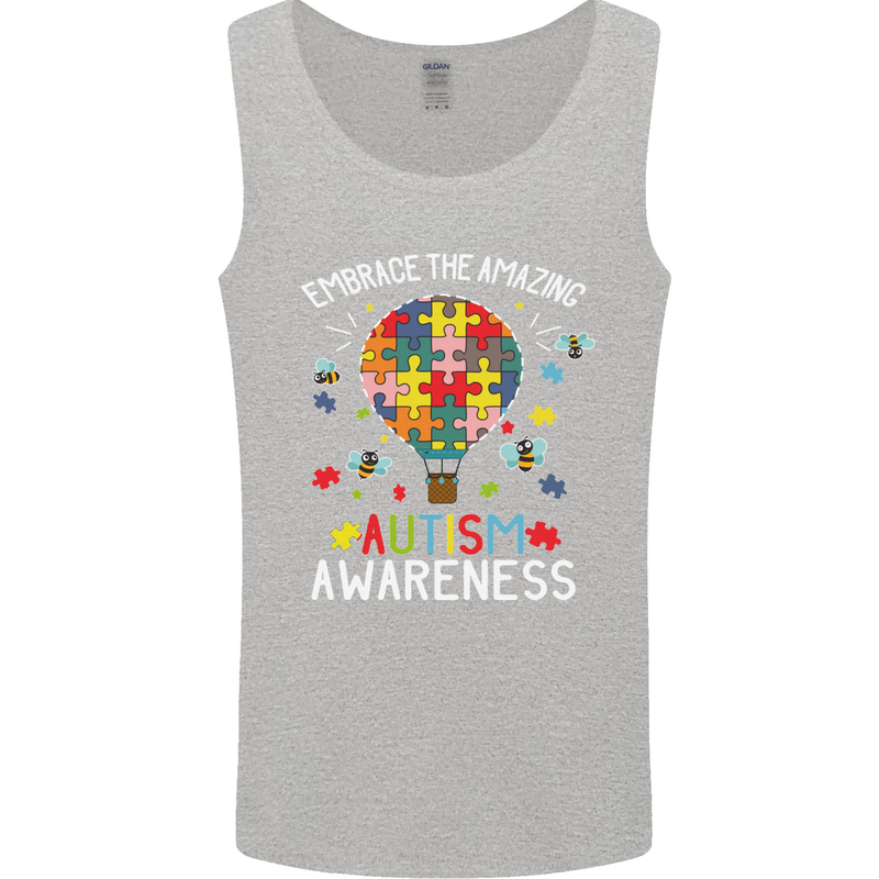 Embrace the Amazing Autism Autistic ASD Mens Vest Tank Top Sports Grey