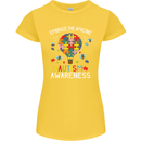Embrace the Amazing Autism Autistic ASD Womens Petite Cut T-Shirt Yellow