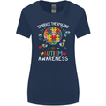 Embrace the Amazing Autism Autistic ASD Womens Wider Cut T-Shirt Navy Blue