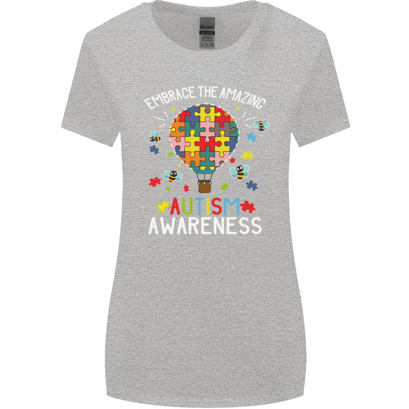 Embrace the Amazing Autism Autistic ASD Womens Wider Cut T-Shirt Sports Grey
