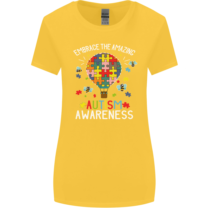 Embrace the Amazing Autism Autistic ASD Womens Wider Cut T-Shirt Yellow