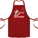 Emergency Drums Drummer Drumming Cotton Apron 100% Organic Maroon
