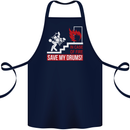 Emergency Drums Drummer Drumming Cotton Apron 100% Organic Navy Blue