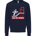 Emergency Drums Drummer Drumming Kids Sweatshirt Jumper Navy Blue