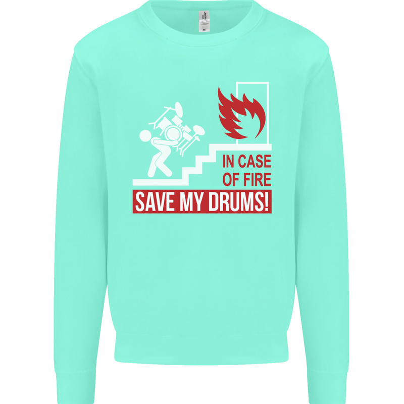 Emergency Drums Drummer Drumming Kids Sweatshirt Jumper Peppermint