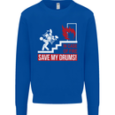Emergency Drums Drummer Drumming Kids Sweatshirt Jumper Royal Blue